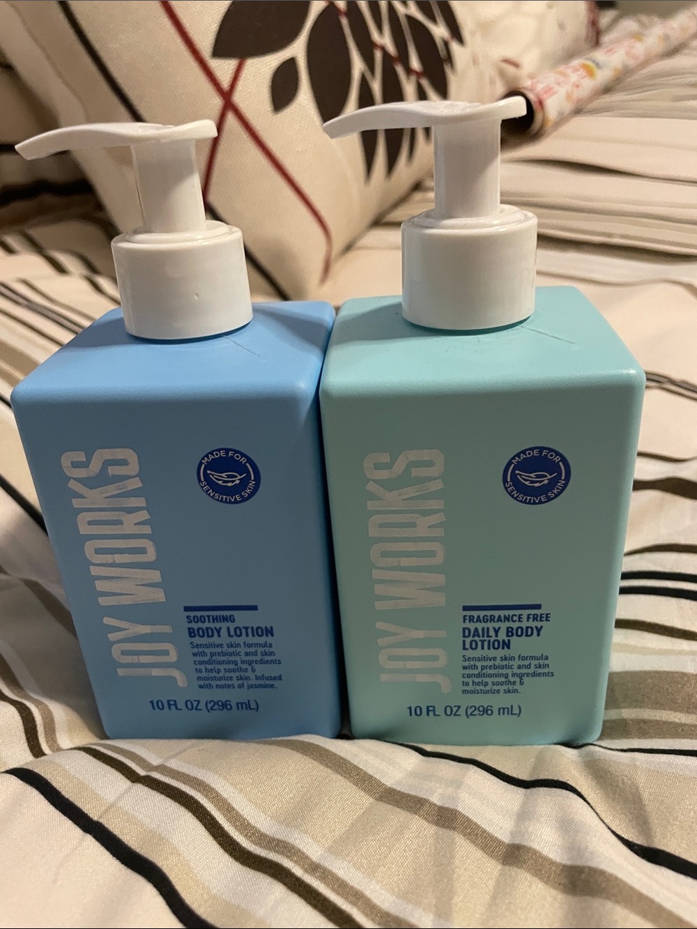 Brand new Joy Works Daily and Soothing Body Lotion Set Of 2 Bottles 10 Oz Each